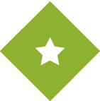 blurb_diamon_star Green diamond-shaped icon featuring a star symbol representing premium quality and excellence