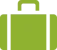 Green briefcase icon representing business services, professional work, corporate solutions, or portfolio management