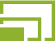 Green desktop and laptop screens icon representing responsive web design, multi-device compatibility, or digital technology services